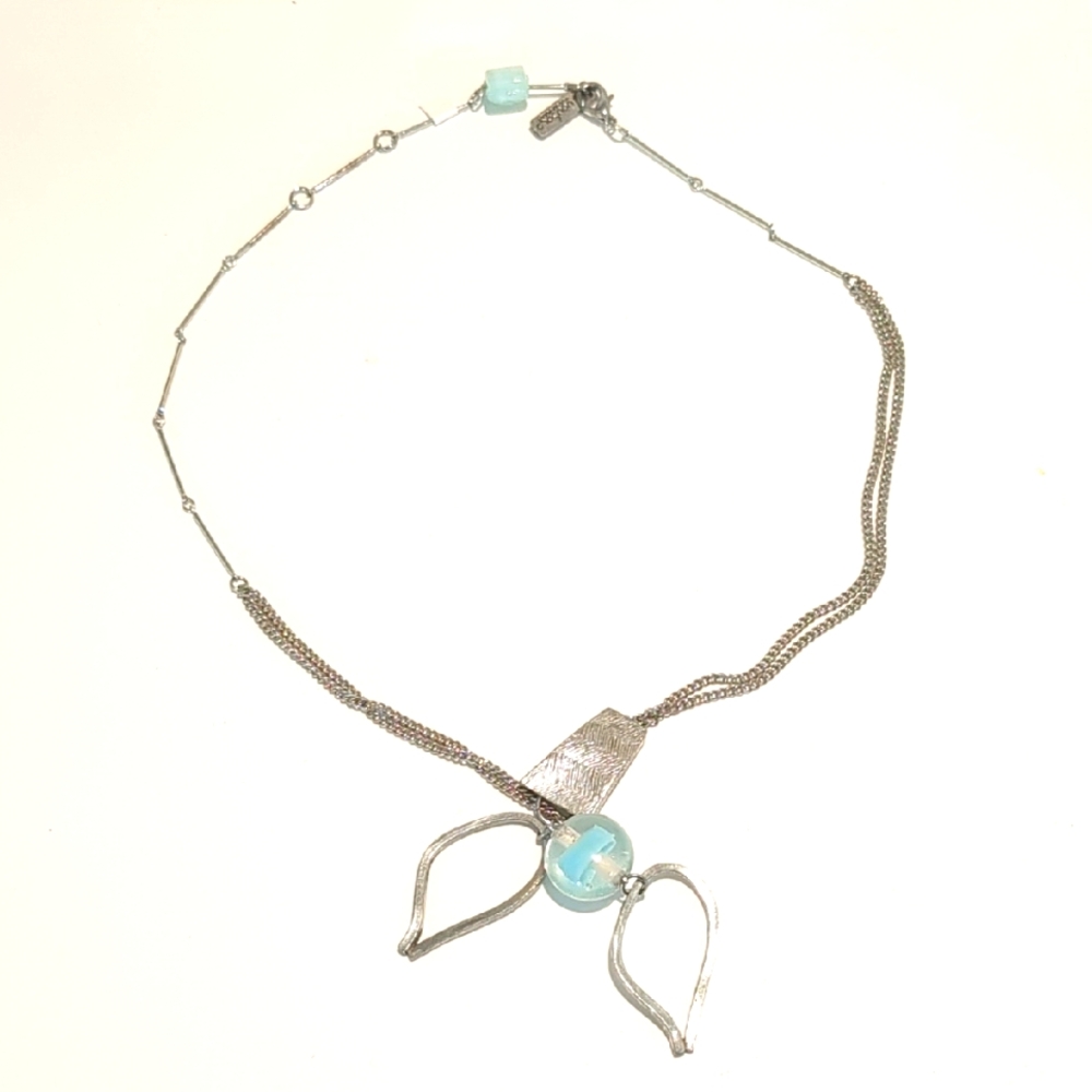 Anne Marie Chagnon Vintage Silver Modernist necklace